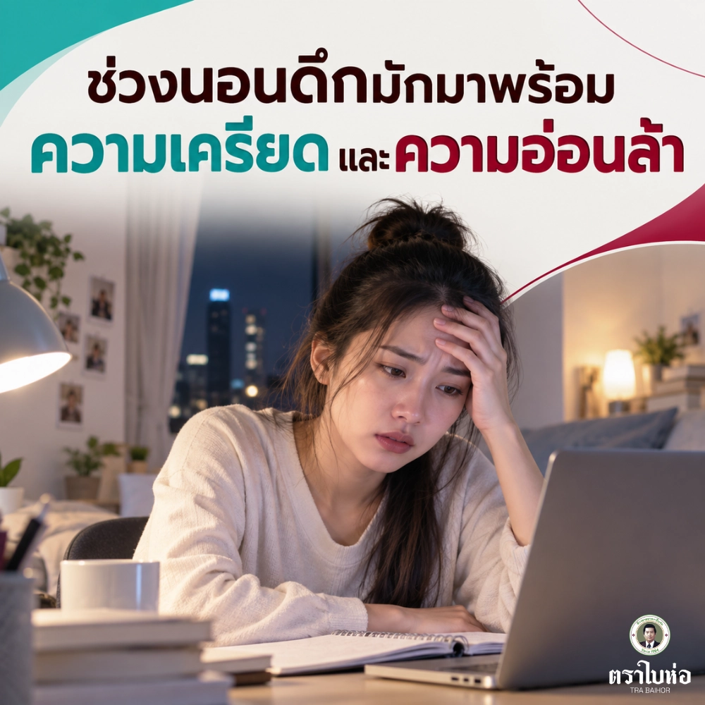 ช่วงนอนดึกมักมาพร้อมความเครียดและความอ่อนล้า