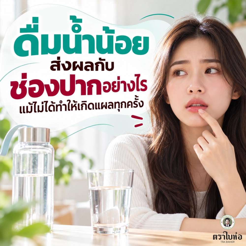ดื่มน้ำน้อยส่งผลกับช่องปากอย่างไร แม้ไม่ได้ทำให้เกิดแผลทุกครั้ง